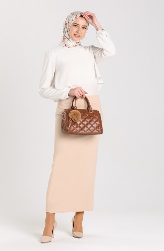 Straight Pencil Skirt 2286-02 Beige 2286-02