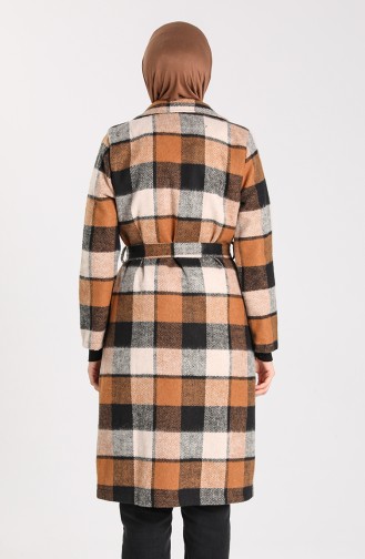 Plaid Coat 5339-10 Camel Beige 5339-10