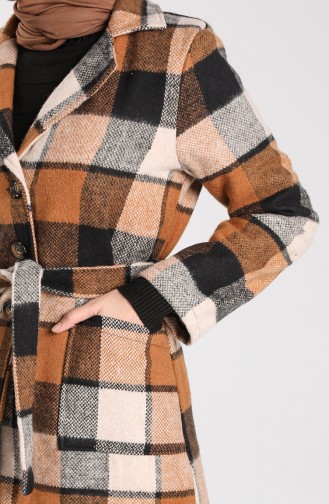 Plaid Coat 5339-10 Camel Beige 5339-10
