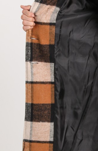 Plaid Coat 5339-10 Camel Beige 5339-10