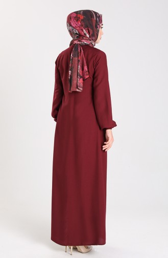 Robe Hijab Bordeaux Foncé 4536-14