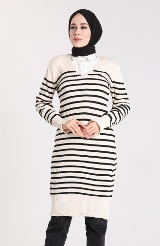 Knitwear Striped Tunic 3026-01 Cream 3026-01