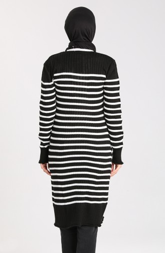 Knitwear Striped Tunic 3026-02 Black 3026-02