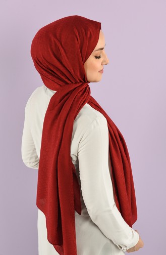 Square Jacquard Plain Shawl 15240-03 Burgundy 15240-03