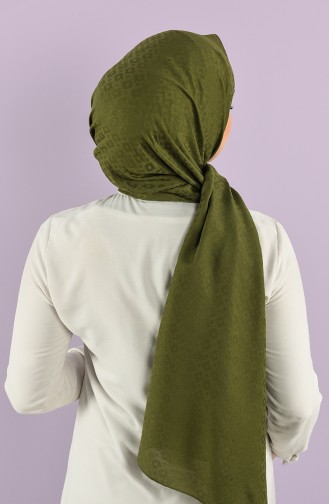 Square Jacquard Plain Shawl 15240-04 Khaki 15240-04