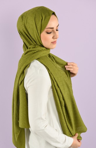 Square Jacquard Plain Shawl 15240-08 Light Khaki 15240-08