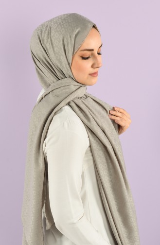 Square Jacquard Plain Shawl 15240-09 Gray 15240-09