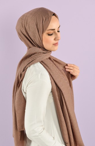 Square Jacquard Plain Shawl 15240-13 Brown 15240-13