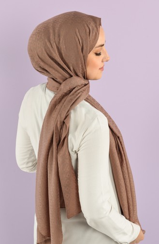 Square Jacquard Plain Shawl 15240-13 Brown 15240-13