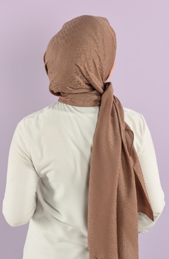 Square Jacquard Plain Shawl 15240-13 Brown 15240-13