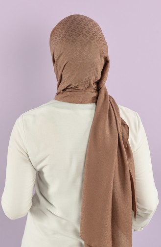 Square Jacquard Plain Shawl 15240-13 Brown 15240-13