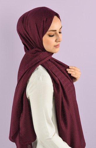 Square Jacquard Plain Shawl 15240-14 Damson 15240-14