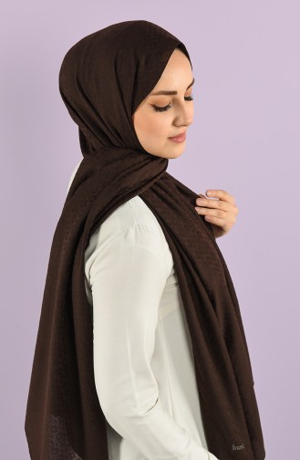 Square Jacquard Plain Shawl 15240-18 Bitter Brown 15240-18