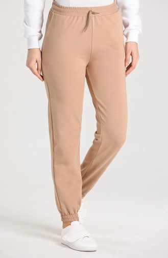 Elastic waist Sweatpants 5540-01 Beige 5540-01