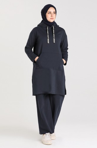 Hooded Tracksuit 9636-02 Navy Blue 9636-02