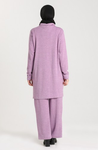 Knitwear Neck Tunic Trousers Double Suit 1146-02 Lilac 1146-02