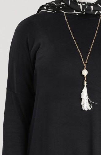 Necklace Plain Tunic 1454-01 Black 1454-01