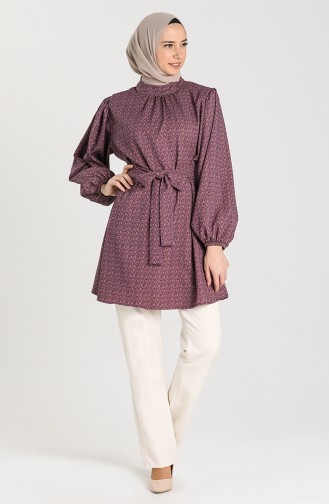 Belted Tunic 1162-01 Damson 1162-01