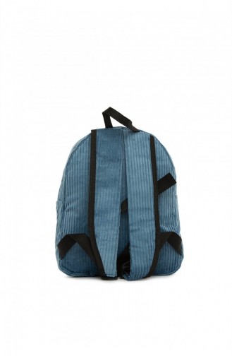 Bagmori Kadife Cepli Mini Sırt Çantası M000005373 Mavi