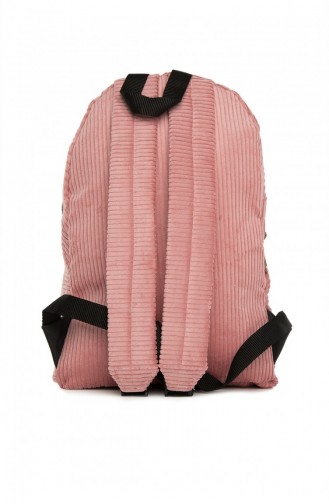Bagmori Velvet Thick Zipper Backpack M000005368 Pink 8682166064069