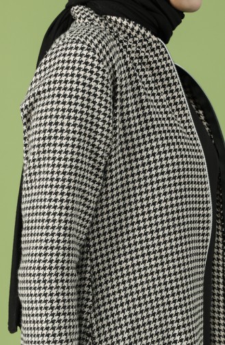 Houndstooth Patterned Zippered Coat 3185-02 Mink 3185-02