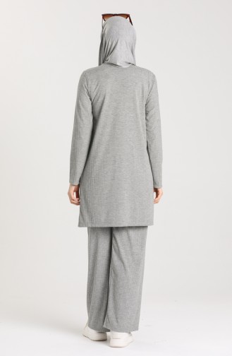 Ribbed Tunic Trousers Double Suit 2902-04 Gray 2902-04