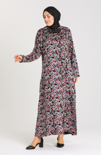 Schwarz Hijab Kleider 0102-04