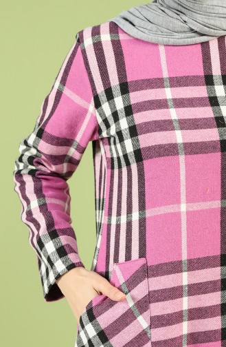 Plaid Long Tunic 3186-01 Lilac 3186-01