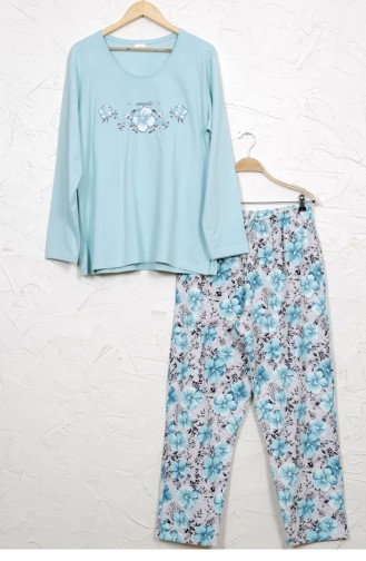 Vienetta Cotton Two Thread Pyjamas 8030616730 Blue 8030616730.MAVI