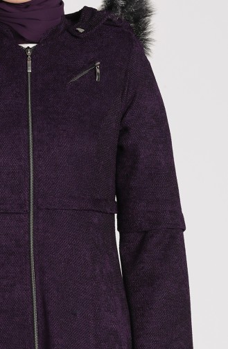 Plus Size Chenille Fur Coat 0130-01 Purple 0130-01