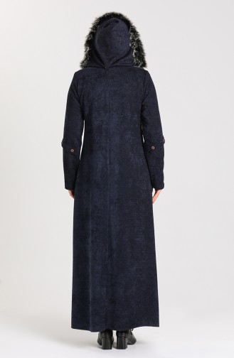 معطف طويل أزرق كحلي 1575-02