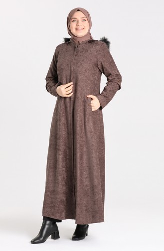 Plus Size Hooded Chenille Coat 1575-03 Mink 1575-03
