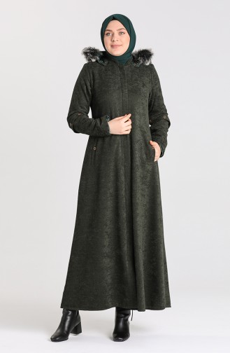 Plus Size Hooded Chenille Coat 1575-04 Khaki 1575-04