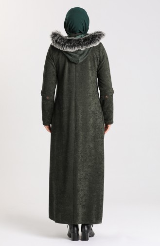 Plus Size Hooded Chenille Coat 1575-04 Khaki 1575-04