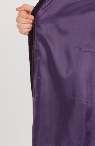 Plus Size Hooded Chenille Coat 1575-05 Purple 1575-05