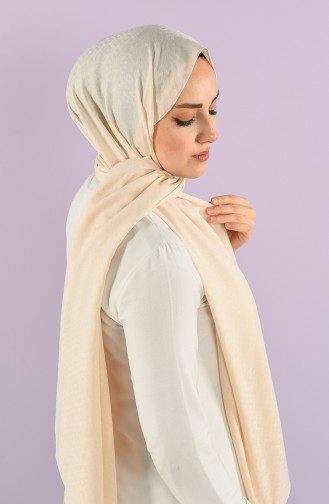 Square Jacquard Plain Shawl 15240-25 Cream 15240-25