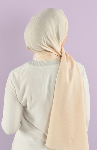 Square Jacquard Plain Shawl 15240-25 Cream 15240-25