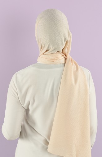 Square Jacquard Plain Shawl 15240-25 Cream 15240-25