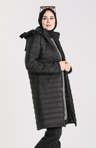 Hooded Quilted Coat 1055-05 Black 1055-05