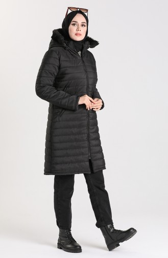 Hooded Quilted Coat 1055-05 Black 1055-05