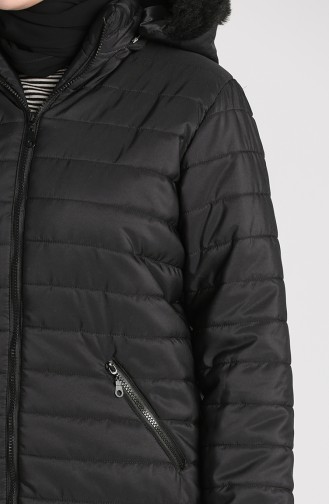 Hooded Quilted Coat 1055-05 Black 1055-05