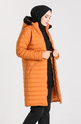 Hooded Quilted Coat 1055-07 Mustard 1055-07
