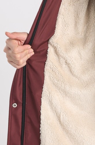 Fur Coat with Pockets 9058-04 Damson 9058-04