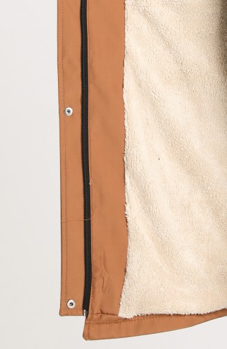 Fur Coat with Pockets 9058-06 Caramel 9058-06