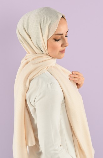 Cottony Plain Jacquard Shawl 15242-25 Cream 15242-25