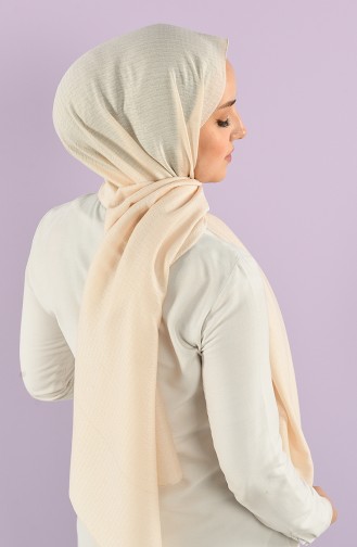 Cottony Plain Jacquard Shawl 15242-25 Cream 15242-25