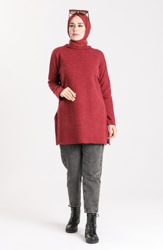 Yarım Balıkçı Yumoş Tunik 8159-03 Bordo