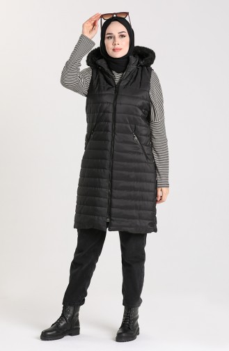 Zippered Quilted Vest 1056-01 Black 1056-01