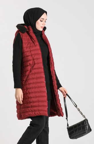 Zipper Quilted Vest 1056-02 Burgundy 1056-02