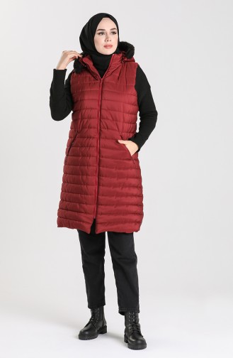 Zipper Quilted Vest 1056-02 Burgundy 1056-02